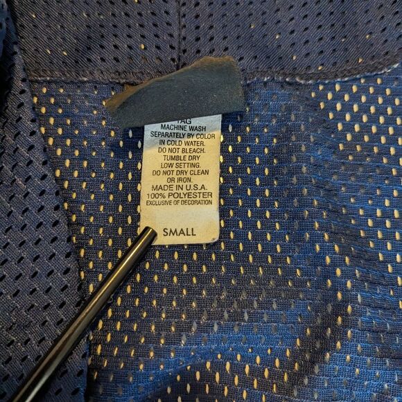 Vintage Navy Blue Mesh Sleeveless Button-Down Jersey by Wilson's Size S - Picture 7 of 8